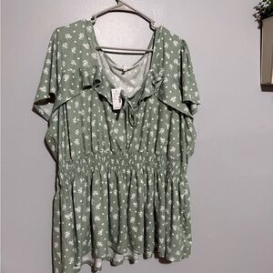 Maurices Sage Green Floral Blouse